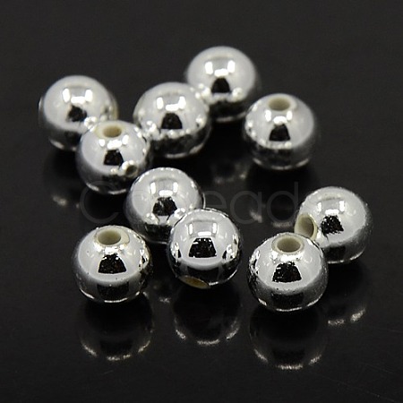 Plating Plastic Acrylic Round Beads PACR-L003-12mm-S-1