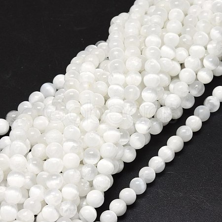 Natural Selenite Beads Strands G-O201A-02B-1