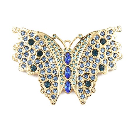 304 Stainless Steel with Rhinestone Big Pendants STAS-Z186-08G-03-1
