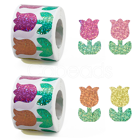 2Rolls Coated Paper Self-adhesive Stickers Roll STIC-FH0001-27C-1