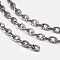 Iron Textured Cable Chains, Unwelded, with Spool, Lead Free, Oval, Gunmetal, 5x3.5x1mm