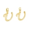 Rack Plating Eco-Friendly Brass Letter Pendants, Real 18K Gold Long-Lasting Plated, Cadmium Free & Lead Free, Letter.U, 15.5x16x1.4mm, Hole: 6.5x3.3mm