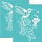 Self-Adhesive Silk Screen Printing Stencil, for Painting on Wood, DIY Decoration T-Shirt Fabric, Turquoise, Bird Pattern, 195x140mm