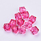 Transparent Acrylic Beads, Faceted, Cube, Medium Violet Red, 8x8x7.5mm, Hole: 1.6mm, about 1730pcs/500g