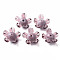 Handmade Lampwork Beads, Flower, Rosy Brown, 14.5~15.5x15~16x7~8mm, Hole: 1.5mm