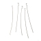 Brass Flat Head Pins, Lead Free & Cadmium Free, 925 Sterling Silver Plated, 40x0.7mm, Head: 1.5mm