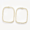 Brass Open Back Bezel Pendants, For DIY UV Resin, Epoxy Resin, Pressed Flower Jewelry, Rectangle, Real 18K Gold Plated, 44x31.5x2mm, Hole: 1.5mm