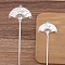 Ancient Style Alloy Hair Stick Finding, for DIY Jewelry Accessorie, Fan, Silver, 120mm, 10pcs/set