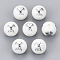 Electroplate Glass Beads, Round with Constellations Pattern, Platinum Plated, Gemini, 10mm, Hole: 1.2mm