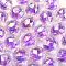 Two Tone UV Plating Rainbow Iridescent Acrylic Beads, Faceted, Round, Purple, 15x15.5mm, Hole: 3.8mm