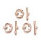 Ion Plating(IP) 304 Stainless Steel Toggle Clasps, Heart, Rose Gold, Heart: 15.3x15.5x2.3mm, Hole: 1.6mm, Bar: 6x21.2x2.4mm, Hole: 1.5mm