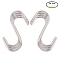 BENECREAT Heavy Duty S-hooks, Stainless Steel Wire Metal Secured S Hook, Jeans Hanger, Ceiling Rack Display Connect Hanging, Kitchen Pegboard, Stainless Steel Color, 90x32x2.8mm, 50pcs/bag