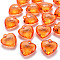 Transparent Acrylic Pendants, Faceted, Heart, Coral, 31.5x29x12.5mm, Hole: 4mm, about 90pcs/500g