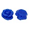 Opaque Rose Flower Resin Beads, Blue, 9x7mm, Hole: 1mm