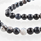 Natural Black Agate Round Bead Strands, Dyed & Heated, Black, 6mm, Hole: 1mm, about 63pcs/strand, 15.35 inch