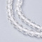 Natural Quartz Crystal Beads Strands, Rock Crystal Beads, Faceted, Round, Clear, 3mm, Hole: 1mm, about 106pcs/strand, 12.6 inch(32cm)