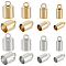 Beebeecraft 32Pcs 8 Style 201 Stainless Steel Cord Ends, End Caps, Column, Real 24K Gold Plated & Stainless Steel Color, 8~10.5x4~7mm, Hole: 1.5~2.5mm, Inner Diameter: 3~6mm, 4pcs/style