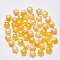 Imitation Jade Glass Beads, Two Tone, Star, Yellow, 8x8.5x4mm, Hole: 1mm