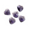 Glass Rhinestone Charms, Faceted, Heart, Amethyst, 10x10x5mm, Hole: 1mm