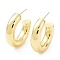 Rack Plating Brass Arch Stud Earrings, Cadmium Free & Lead Free, Real 18K Gold Plated, 30x7.5mm