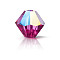 Preciosa&reg Crystal Beads, Czech Crystal, Bicone(451 69 302 Rondelle), 70350 201 Fuchsia Glitter, 3mm, Hole: 0.8mm