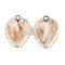 Plating Acrylic Pendants, with Imitation Shell, Shell Shapes, Sandy Brown, 38.5x29.5x15mm, Hole: 3x4mm