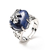 Natural Lapis Lazuli Adjustable Rings RJEW-P043-03P-13-4