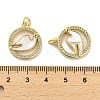 Brass Micro Pave Clear Cubic Zirconia Pendants KK-K365-01G-01-3