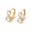 Brass Pave Cubic Zirconia Hoop Earrings KK-CBACA55-17G-2