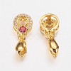 Long-Lasting Plated Brass Micro Pave Cubic Zirconia Ice Pick Pinch Bails ZIRC-F069-04B-G-2