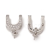 Brass Micro Pave Clear Cubic Zirconia Fold Over Clasps KK-K271-03P-2