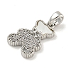 Brass Micro Pave Clear Cubic Zirconia Pendants KK-P275-18P-2