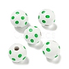 Printed Wood European Beads WOOD-G022-18E-1