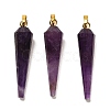 Natural Amethyst Pointed Pendants G-D089-01G-05-1