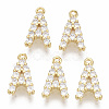 Brass Micro Pave Cubic Zirconia Charms KK-T060-05-A-G-NF-1