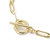 Golden 304 Stainless Steel Charm Bracelets with Brass Paperclip Chains BJEW-JB10031-03-4