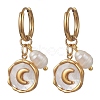 2 Pairs 2 Styles 304 Stainless Steel & Natural Shell Hoop Earrings EJEW-JE06946-4