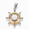 PVD Vacuum Plating 304 Stainless Steel Rhinestone Pendants STAS-F168-33GP-2