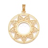 Plating Alloy Pendant Cabochon Settings PALLOY-T090-16G-1