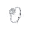 Rhodium Plated 925 Sterling Silver Moissanite Finger Rings for Women WG1C4E3-04-4