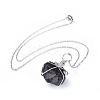 Natural Tourmaline Pendant Necklaces NJEW-JN02424-2