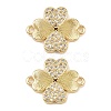 Brass Micro Pave Cubic Zirconia Connector Charms KK-L251-16G-1