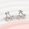 Cherry Brass Stud Earrings EJEW-F895-18P-3