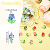 10Pcs Glass Pendants PALLOY-YW00063-01-3