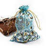 Heart Printed Organza Bags OP-X0001-06-4