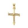 Brass Micro Pave Cubic Zirconia Pendants KK-P293-21B-G-1
