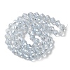 Electroplate Transparent Glass Beads Strands X-EGLA-I019-PL03-3