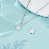 2Pcs 925 Sterling Silver Flower Charms STER-HY0001-23-4