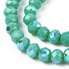 Electroplate Opaque Solid Color Glass Beads Strands EGLA-A034-P6mm-L25-3