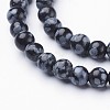Natural Snowflake Obsidian Beads Strands X-GSR4mmC009-2